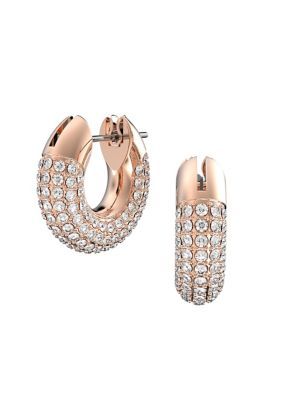 rose gold crystal hoop earrings