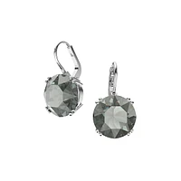 Millenia Rhodium-Plated & Round-Cut Crystal Drop Earrings