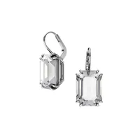 Millenia Rhodium-Plated & Crystal Octagon-Cut Drop Earrings