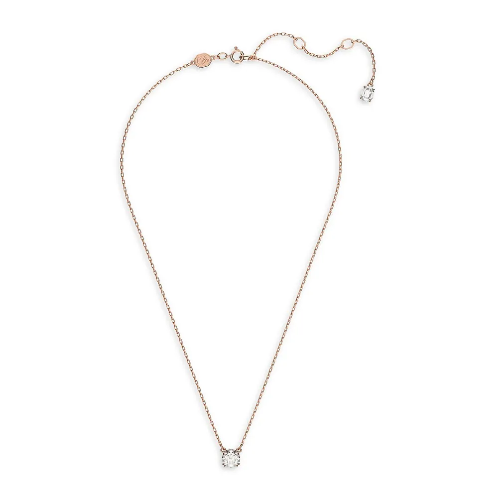 Constella Rose Goldplated & Crystal Pendant ​Necklace