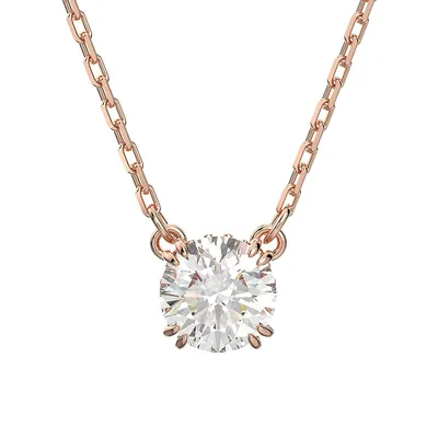 Constella Rose Goldplated & Crystal Pendant ​Necklace