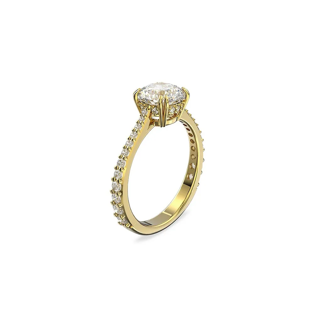 Constella Goldplated & Crystal Cocktail Ring