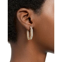 Dextera Goldplated & Crystals Pavé Hoop Medium Earrings