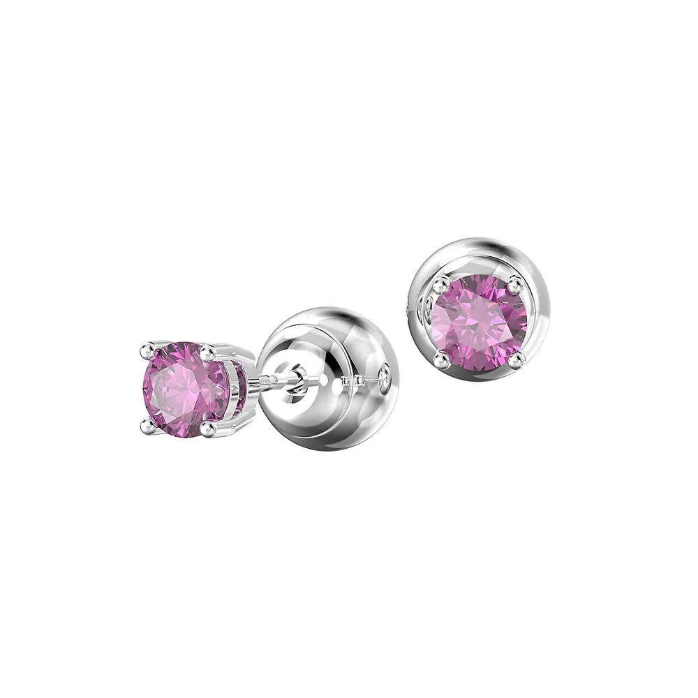 Stilla Rhodium-Plated & Crystal Stud Earrings