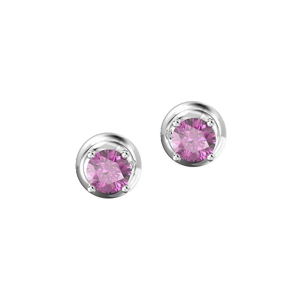 Stilla Rhodium-Plated & Crystal Stud Earrings