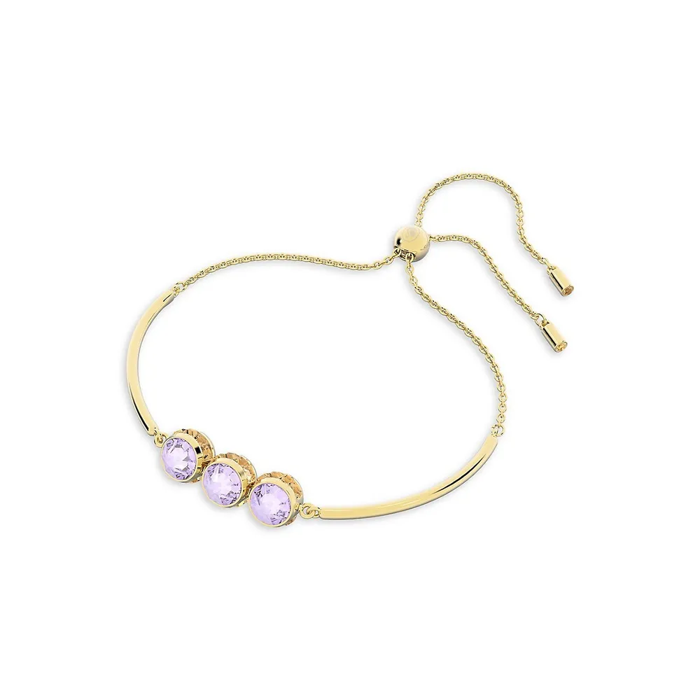 Orbita Goldplated & Round-Cut Crystal Slider Bracelet