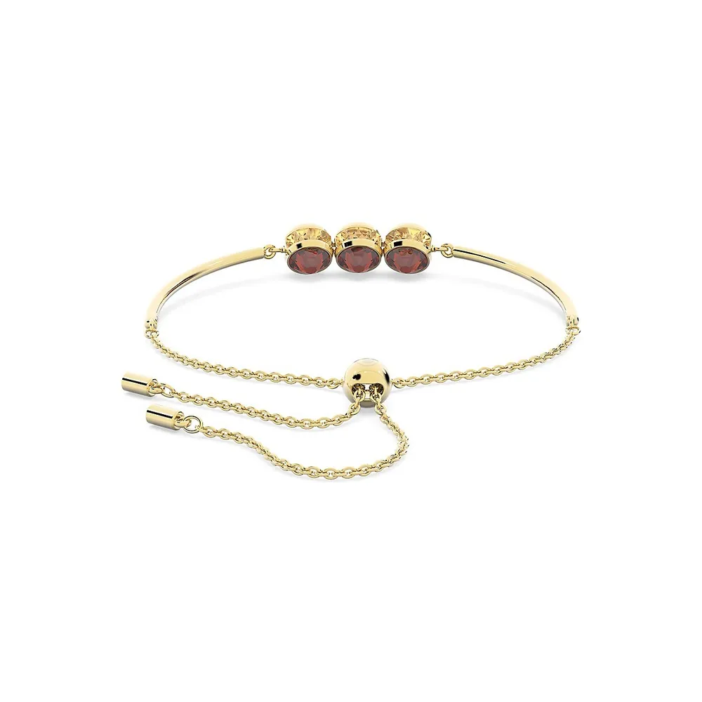 Orbita Goldplated & Round-Cut Crystal Slider Bracelet