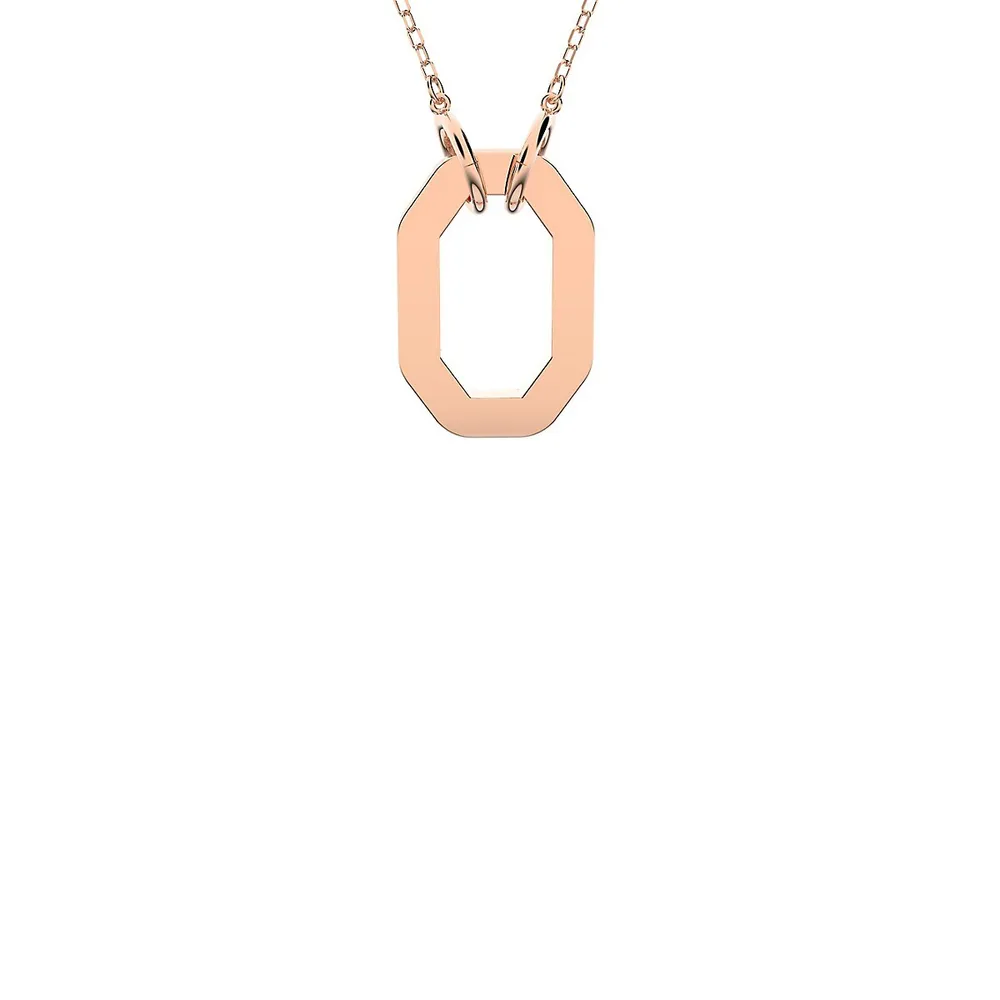 Dextera Rose Goldplated & Crystal Pavé Octagon Pendant Necklace