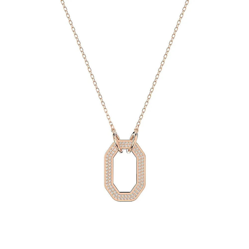 Dextera Rose Goldplated & Crystal Pavé Octagon Pendant Necklace