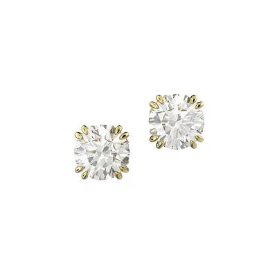 Constella Goldtone & Crystal Stud Earrings