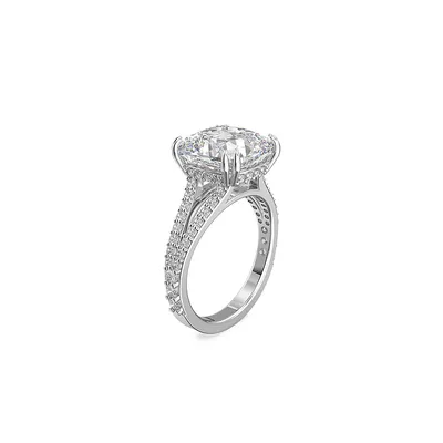 Constella Rhodium-Plated & Crystal Cocktail Ring
