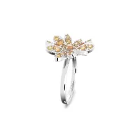Eternal Flower Rhodium-Plated & Swarovski Crystal Ring