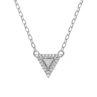 Ortyx Rhodium-Plated, Crystal & Cubic Zirconia Triangular Pendant Necklace