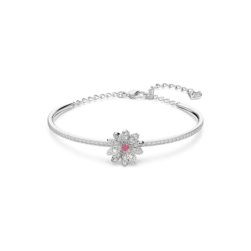 Eternal Flower Rhodium-Plated & Swarovski Crystal Bracelet