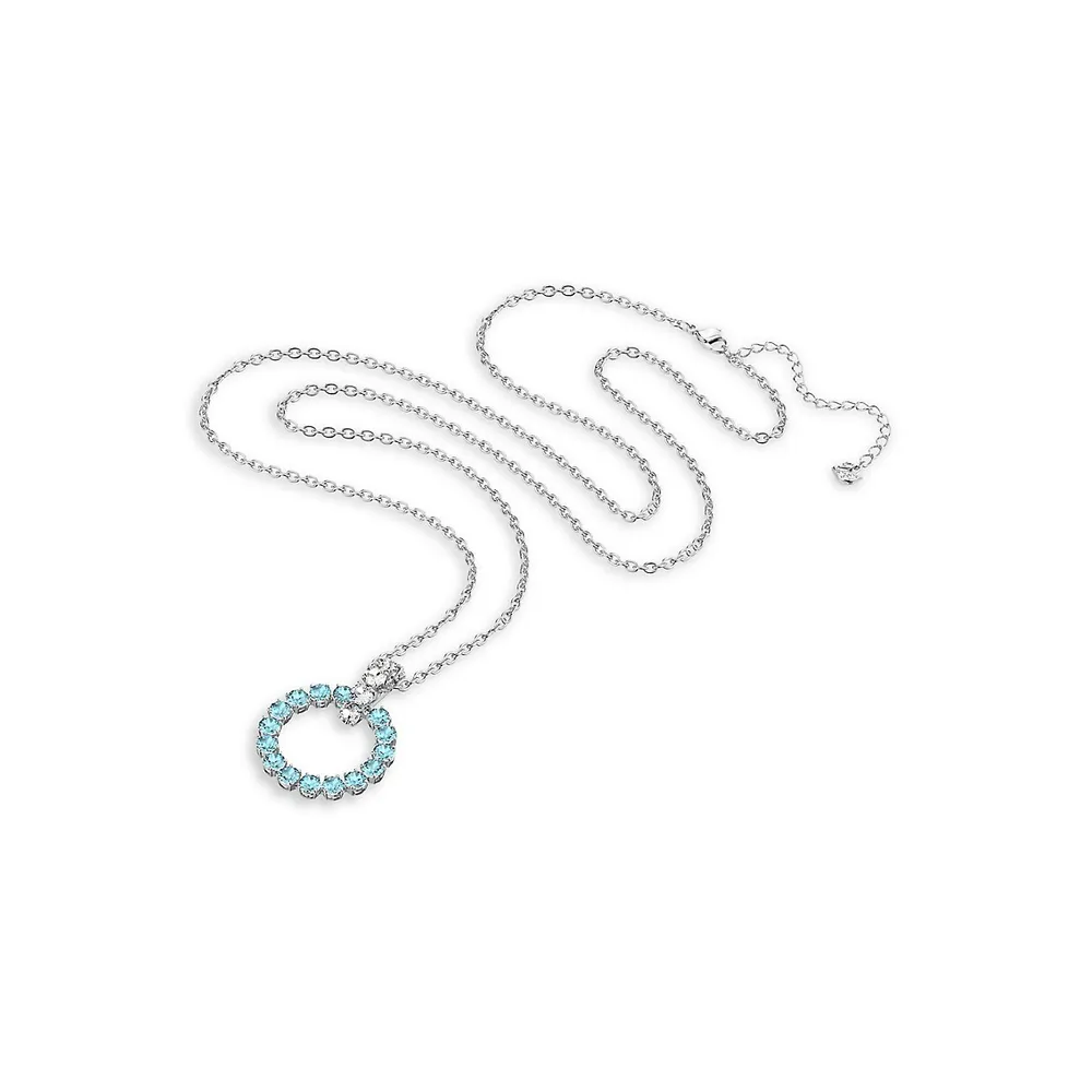 Exalta Rhodium-Plated & Crystal Pendant Necklace