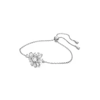Bracelet à placage rhodium avec fleurs en cristaux Gema