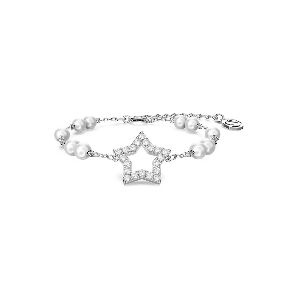 Stella Star Crystal Faux Pearls & Rhodium-Plated Bracelet