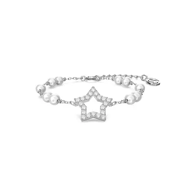 Stella Star Crystal Faux Pearls & Rhodium-Plated Bracelet