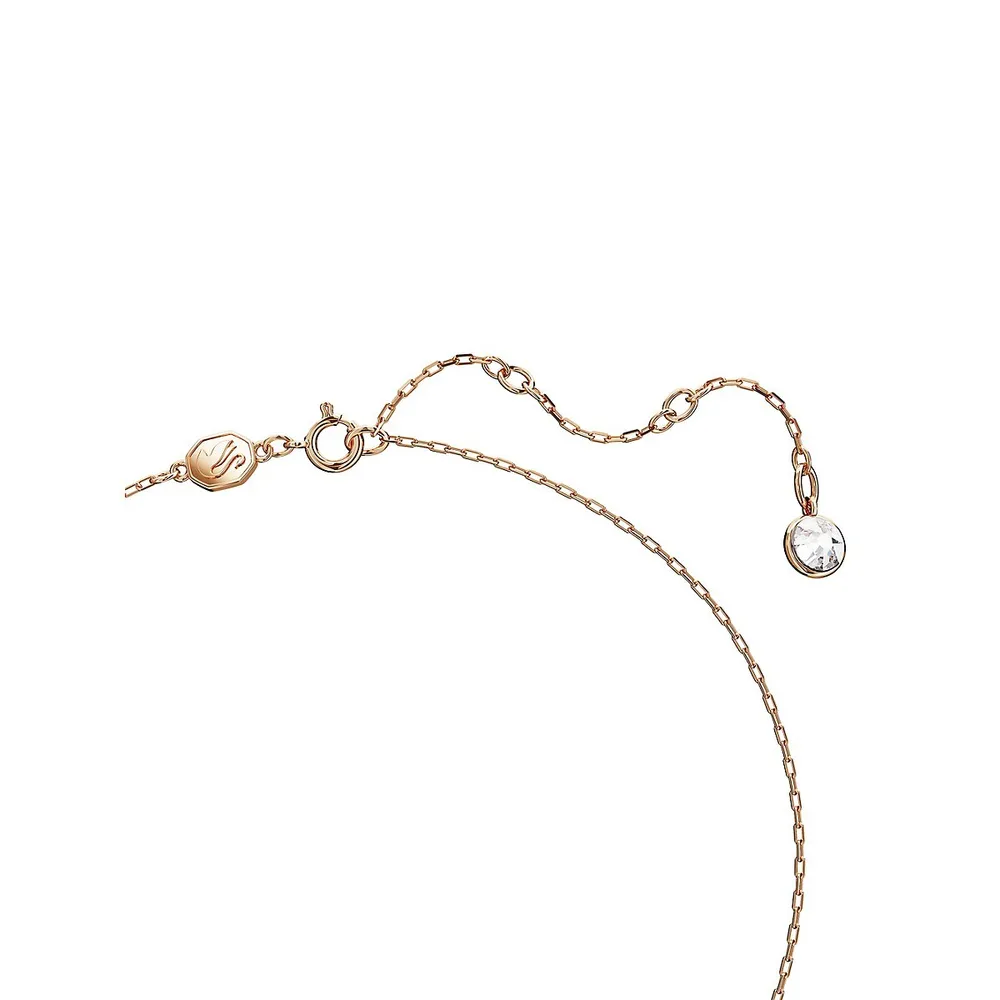 Iconic Swan Rose Goldtone Swarovski Crystal Pendant Necklace