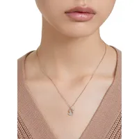 Iconic Swan Rose Goldtone Swarovski Crystal Pendant Necklace