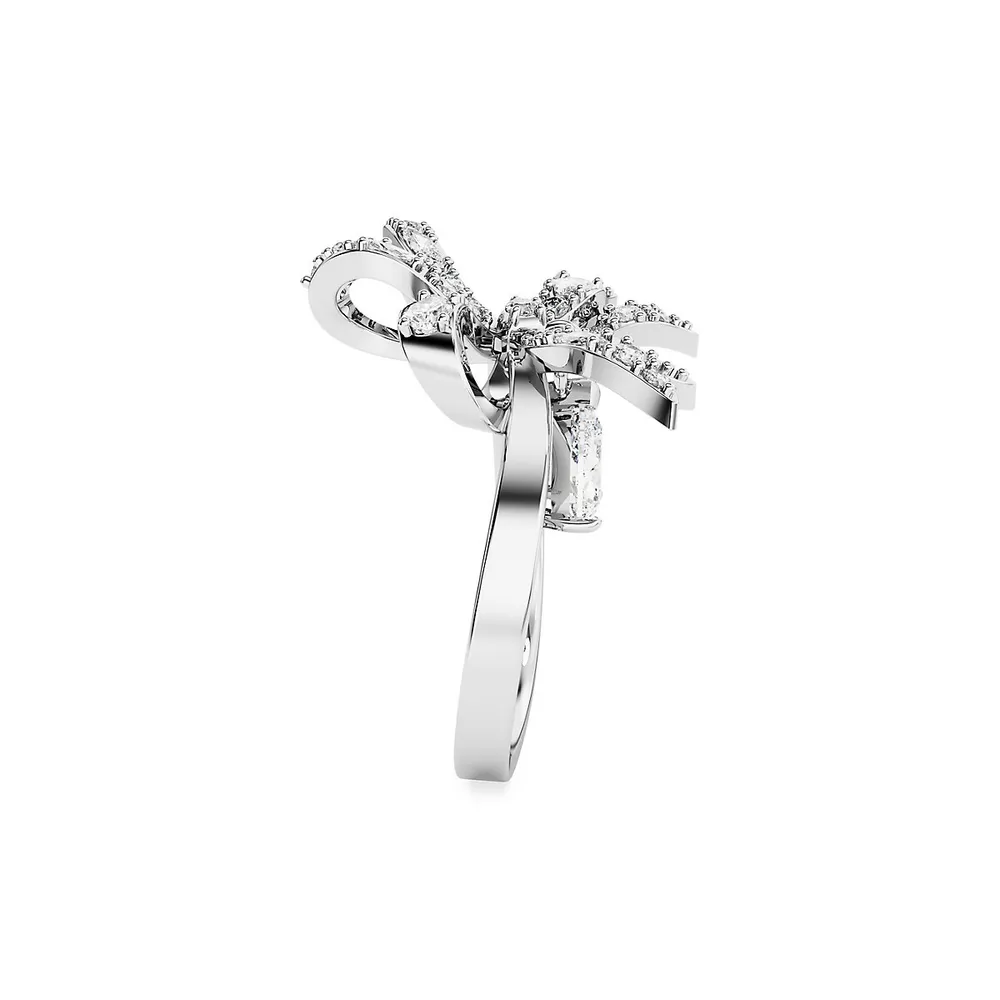 Volta Rhodium-Plated & Crystal Ring