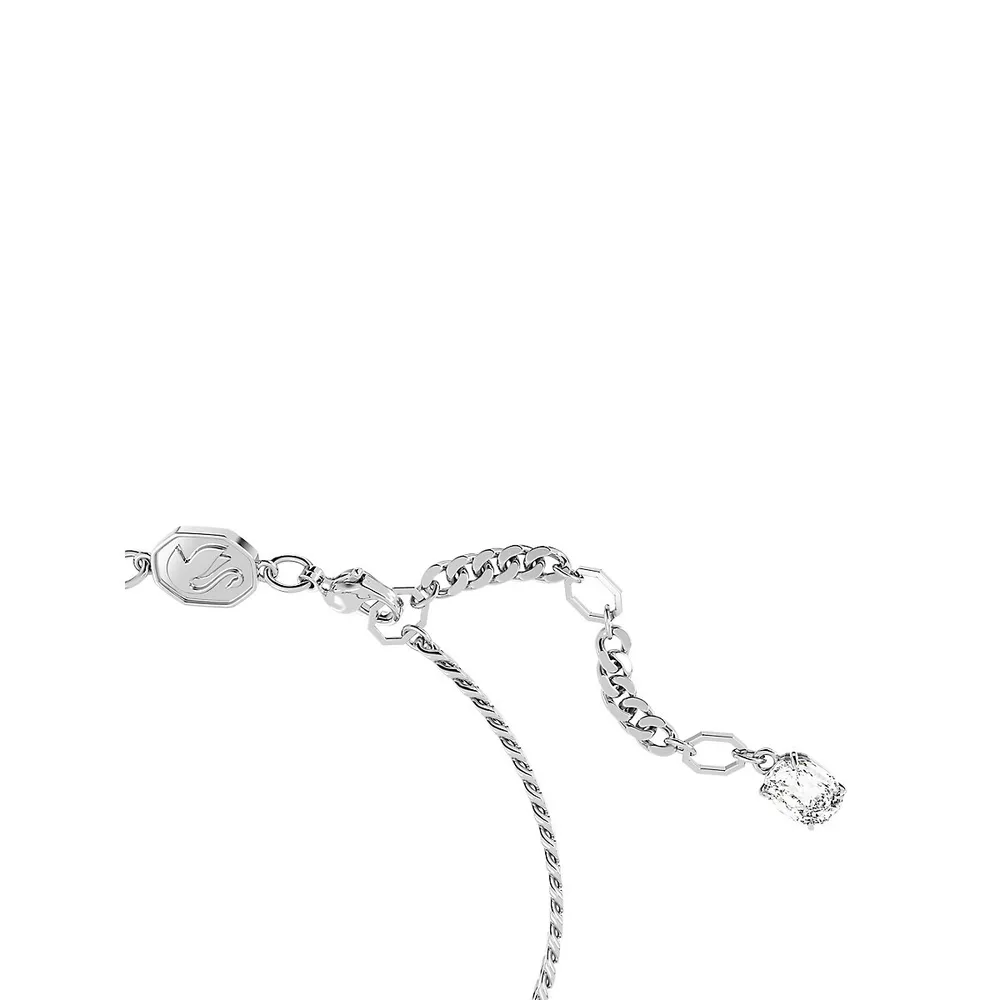 Matrix Rhodium-Plated & Crystal Heart-Woven Bracelet