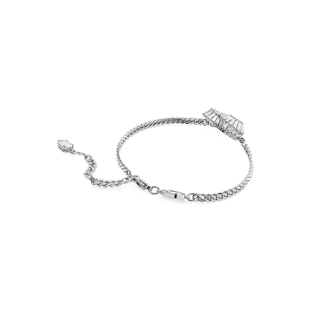 Matrix Rhodium-Plated & Crystal Heart-Woven Bracelet