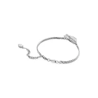 Matrix Rhodium-Plated & Crystal Heart-Woven Bracelet