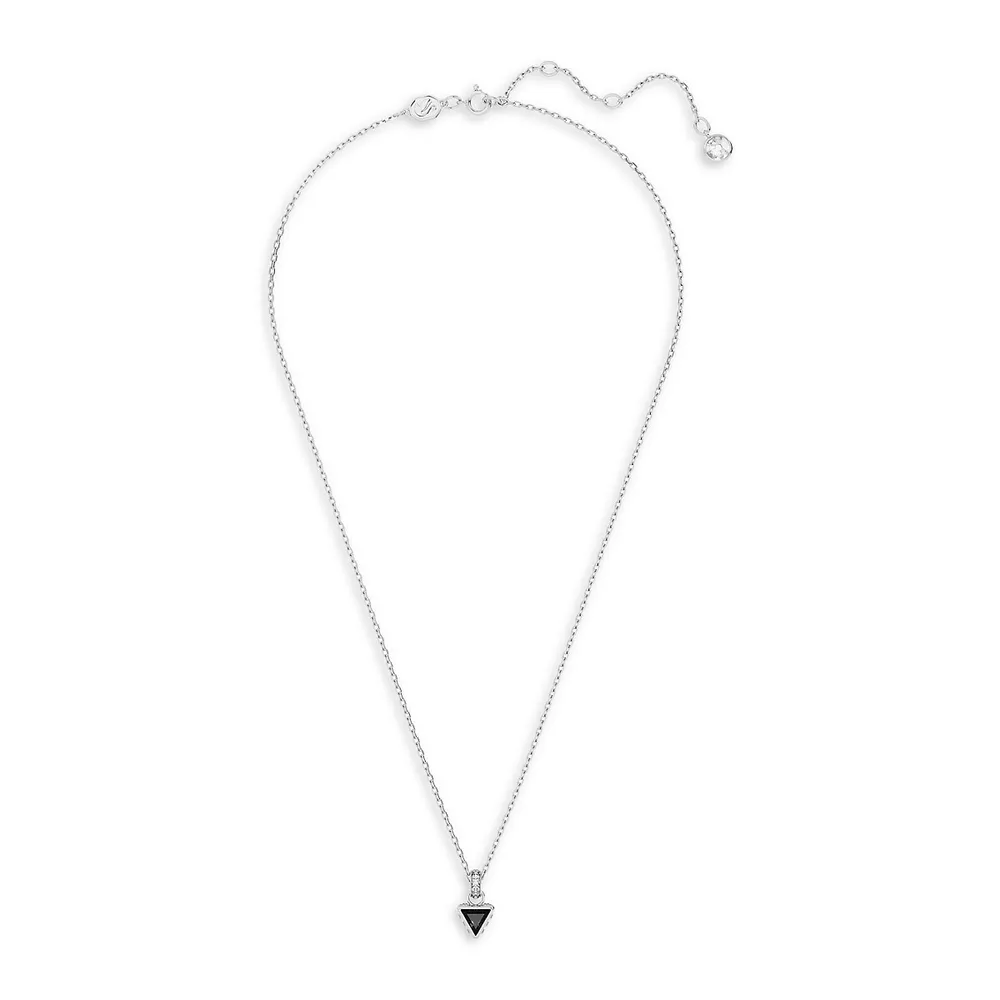 Stilla Rhodium-Plated Swarovski Crystal Triangle Pendant Necklace