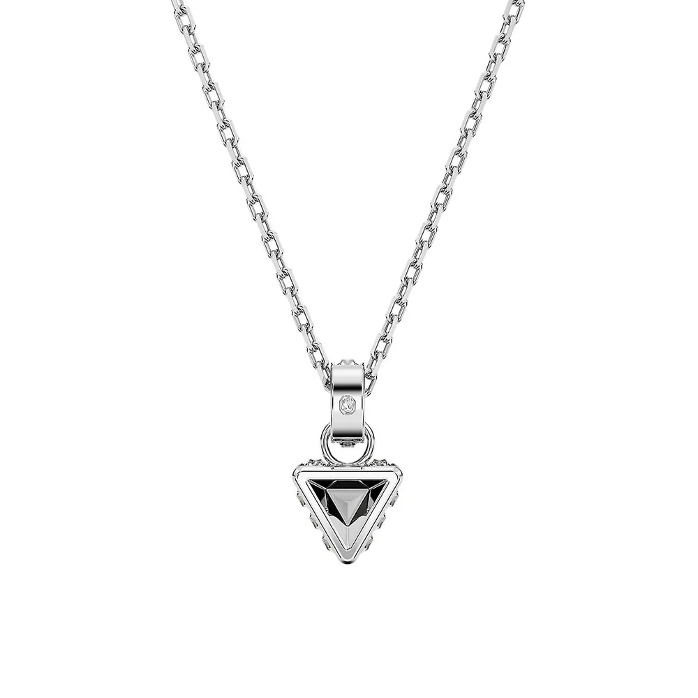 Stilla Rhodium-Plated Swarovski Crystal Triangle Pendant Necklace