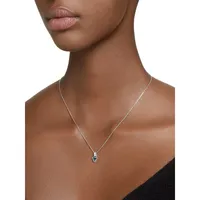 Stilla Rhodium-Plated Swarovski Crystal Triangle Pendant Necklace