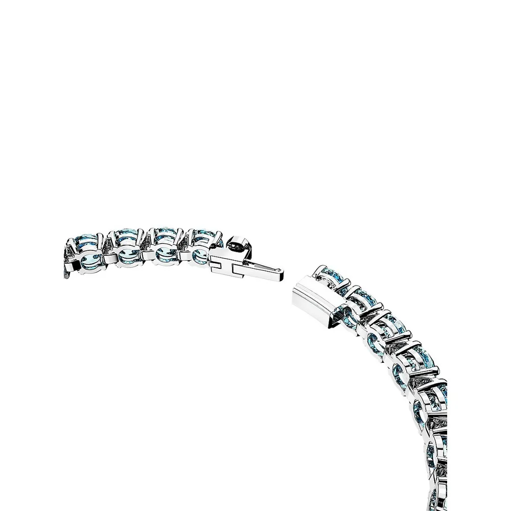 Matrix Tennis Rhodium-Plated Swarovski Crystal Tennis Bracelet