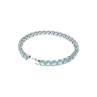Matrix Tennis Rhodium-Plated Swarovski Crystal Tennis Bracelet