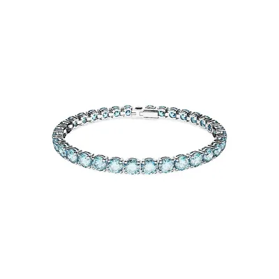 Matrix Tennis Rhodium-Plated Swarovski Crystal Tennis Bracelet