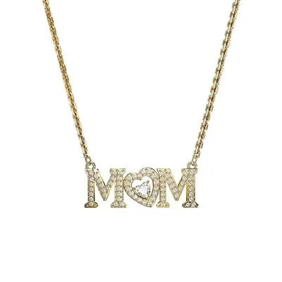 Collier à pendentif maman en cristal ton or pour la fête des Mères