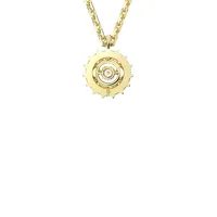 Rota Goldtone Swarovski Crystal Gear Pendant Necklace