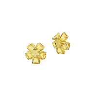 Florere Goldtone & Swarovski Crystal Floral Stud Earrings
