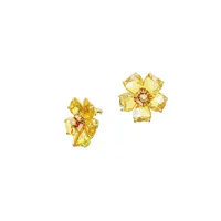 Boucles d'oreilles à fleurs en cristal Swarovski et placage de ton or Florere