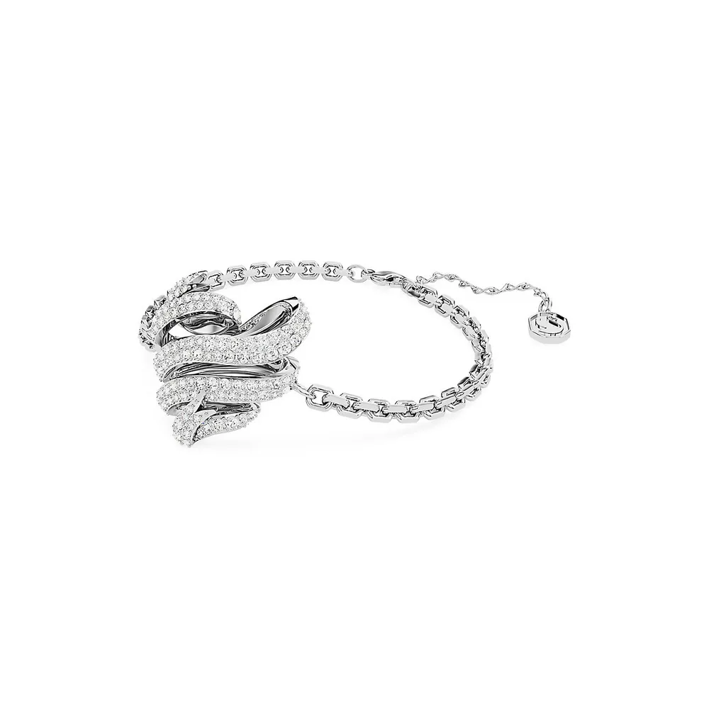 Volta Rhodium-Plated & Crystal Bracelet