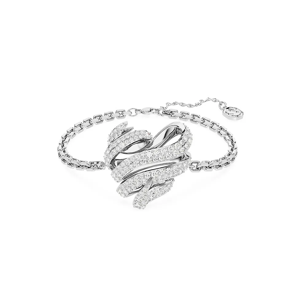 Volta Rhodium-Plated & Crystal Bracelet