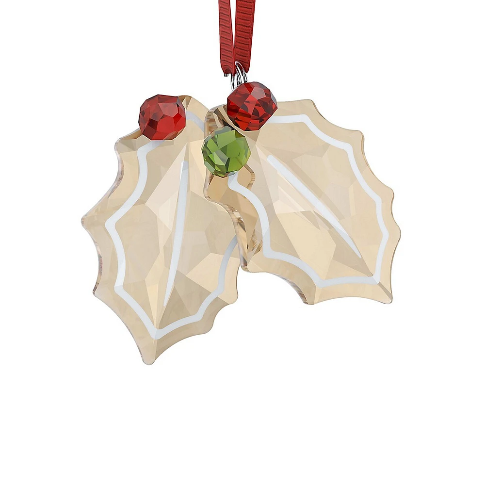 Holiday Cheers Gingerbread Holly Leaves Ornament