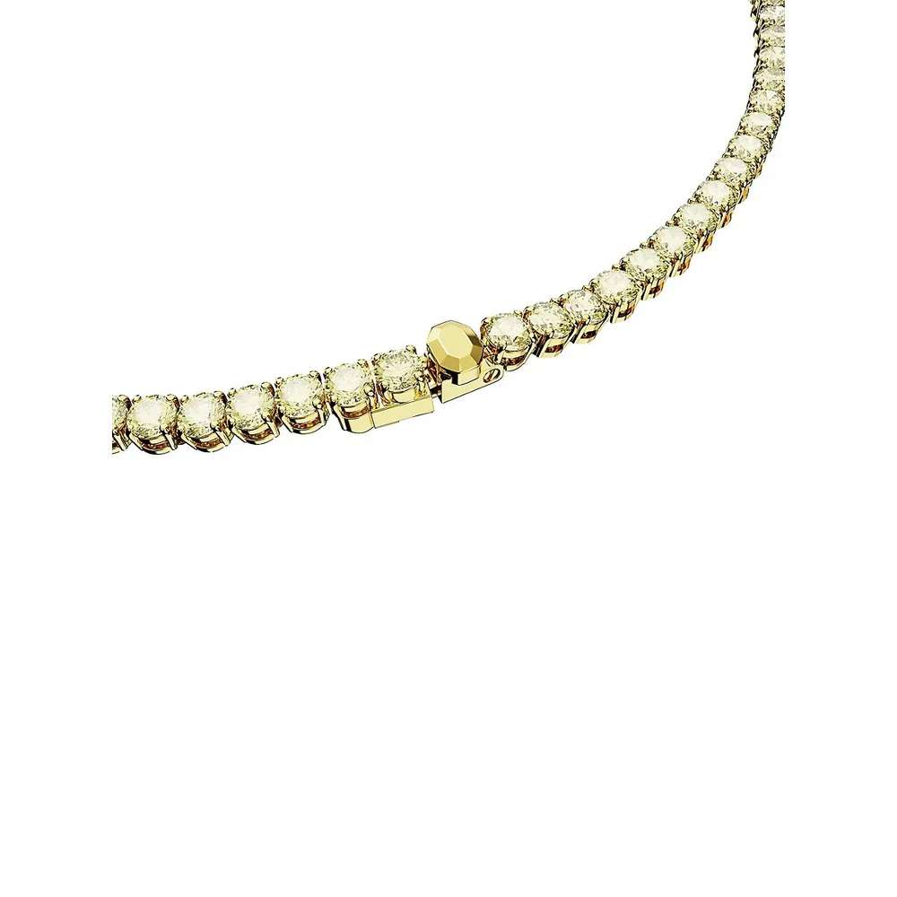 Matrix Goldplated & Crystal Tennis Necklace
