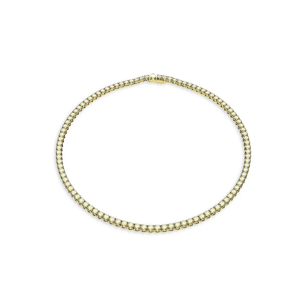 Matrix Goldplated & Crystal Tennis Necklace