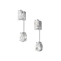 Mesmera Rhodium-Plated Swarovski Cubic Zirconia Linear Earrings