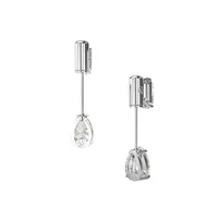 Mesmera Rhodium-Plated Swarovski Cubic Zirconia Linear Earrings