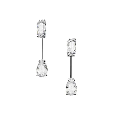 Mesmera Rhodium-Plated Swarovski Cubic Zirconia Linear Earrings