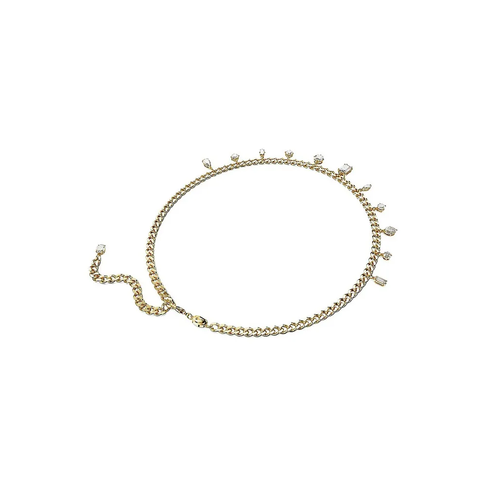 Dextera Goldtone Swarovski Crystal & Curb Chain Necklace