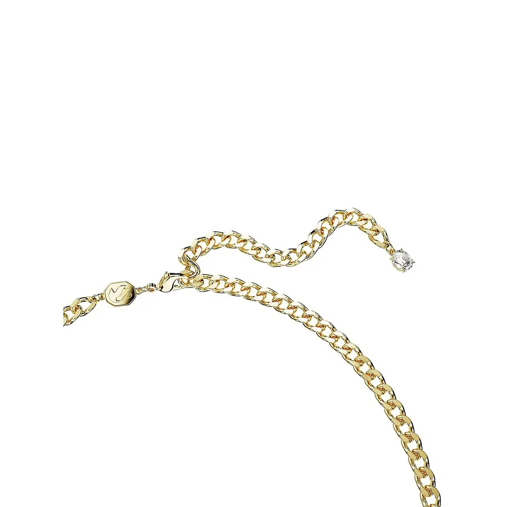 Dextera Goldtone Swarovski Crystal & Curb Chain Necklace