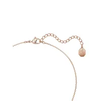 Nice Rose Goldtone & Swarovski Crystal Feather Pendant Necklace