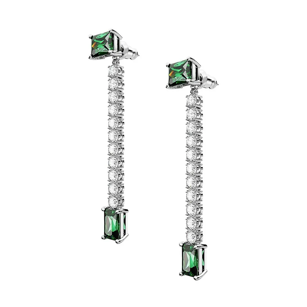 Matrix Rhodium-Plated & Swarovski Crystal Linear Earrings